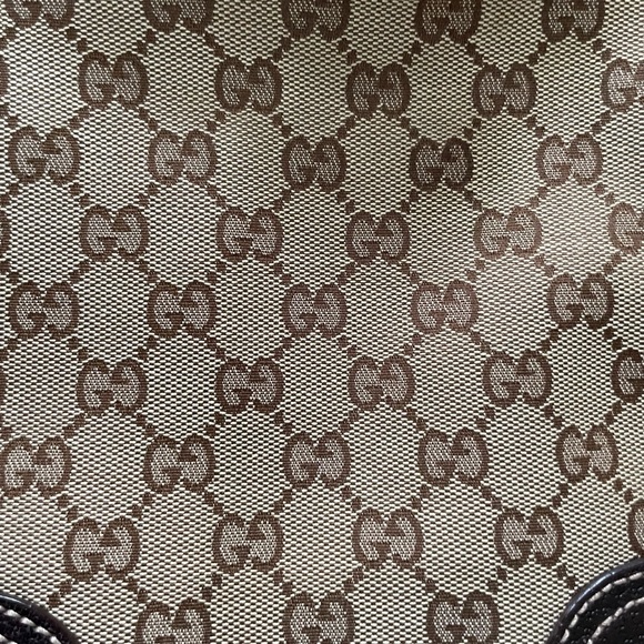 Gucci Princy Hobo Purse Brown Leather Trim with Dust Bag AUTHENTIC - Picture 3 of 11